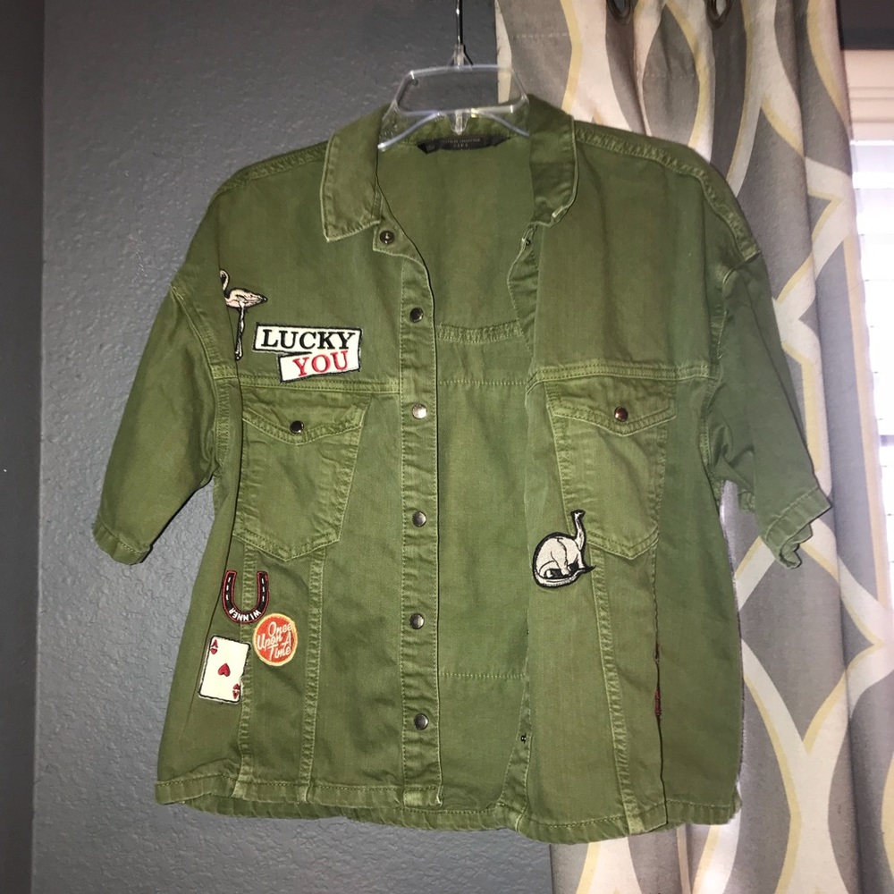 Short Sleeve Army Jacket with Patches